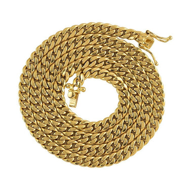 14k Yellow Hollow Gold Cuban Link Chain 5.5 mm
